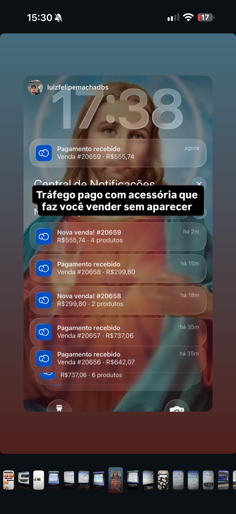 Conversa compartilhada sobre faturamento e otimização de anúncios