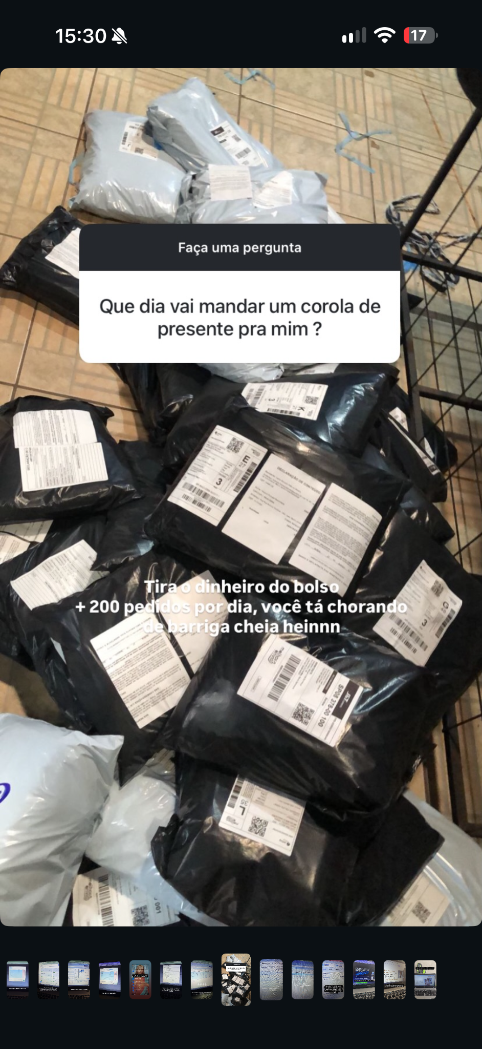 Pedidos embalados para envio, compartilhados pela Agência Intense